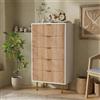 Simurq 5 Cassettiere in rattan 60x34x110 cm, armadio contenitore per camera da letto, cassettiera alta, credenza con cassetti, cassettiera stretta, armadio moderno per soggiorno e corridoio
