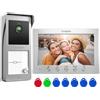 TMEZON Monitor a 2 fili da 7 pollici con campanello cablato, videocitofono con pulsante a sfioramento, sistema di interfono per porte.