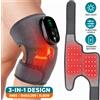 agdoad Fascia Riscaldante per Ginocchio con Luce Rossa, 4 Impostazioni di Temperatura e Timer, Ginocchiera Senza Fili da 5000mAh per Spalla e Gomito, USB-C per Uso Domestico