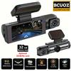BCUOZ Dash Cam a doppia lente 1080P per auto con telecamera anteriore 1080P e interna 720P, schermo diviso da 3,16', visione notturna super, sensore G, monitoraggio parcheggio 24 ore su 24 e