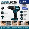 Makita Trapano a Batteria Originale Makita 18V LXT DDF487 Brushless ad Alta Coppia + Batteria al Litio BL1860B BL1840, Utensile Professionale per Fai-da-Te, Consegna Rapida UE
