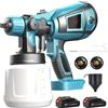 GECOFEER Pistola a Spruzzo Elettrica Senza Fili da 1000ML, Spruzzatore di Vernice Portatile per Uso Domestico, Aerografo per Rivestimenti di Mobili e Acciaio, Compatibile con Batteria Makita 18V