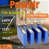 PowMr Batteria LiFePO4 PowMr 12.8V 50AH Grado A, oltre 4000 cicli profondi, 4 celle batteria al litio da 3.2V 100AH per fai da te, camper, barche e sistemi solari domestici