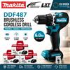 Makita Trapano Avvitatore a Batteria Makita 18V LXT Brushless 10mm DDF487 ad Alta Coppia + Kit Batterie BL1860B BL1840 Utensile Professionale Magazzino Locale UE