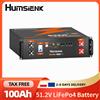 Humsienk Batteria Solare al Litio LiFePO4 Humsienk 48V 100Ah, Supporta la Comunicazione con l'Inverter, BMS Integrato da 100A con Bluetooth, Max. Potenza di uscita 5120W, oltre 15000 cicli, perfetto per