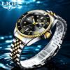 LIGE Orologi da Uomo LIGE alla Moda, Impermeabili 3ATM, Luminosi, Cronografo Sportivo di Lusso, Orologio da Polso al Quarzo