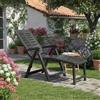Dmora Lettino Prendisole Cracoc 60x60x109h cm Nero Antracite Pieghevole con Poggiapiedi Peso Supportato 120 kg, Sdraio da Giardino Made in Italy