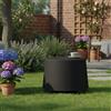 Dmora Tavolino da Esterno Corinal 46x40x38h cm Nero Antracite 2 Posti, Made in Italy