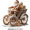 Generico Statua di Babbo Natale - Statuetta di ispirazione vintage, design intagliato dettagliato, elegante decorazione natalizia, pezzo da esposizione invernale da collezione, affascinante d'arte che ag