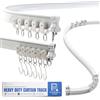 Jos & Haz Binario flessibile in alluminio per tende da soffitto (90 cm, 1,8 m) Binario pieghevole per tende, sistema di binario per tenda per montaggio a soffitto/parete per asta curva per tenda da doccia,