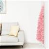 Homgoday Albero Natale Artificiale Sottile a metà e Supporto Rosa 240 cm, Decorazioni Natalizie, Albero di Natale, Natale Artificiale Sottile Supporto