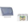 FRANDO Dispenser Carta Marplast 518 Combi Trasparente Per Rotolo E Tovagliette Con Rotoli Bulky Comfort 60 Metri Carta Asciugamani Professionale Per Bagno Ufficio Aziende Confezione 9 Rotoli