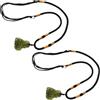 Gcroet Collana Moldavite 2 pezzi Collana meteorite di irregolare verde con pendente Moldavite in corda per la festa di compleanno 4-7 g.