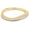 SINGULARU - Anello Fine Scarlett Bianco. Ottone con Finitura Placcata Oro 18Kt. Anello Sottile con Zirconi Bianchi. Gioielli per Donna. Misure 10 a 18