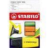 STABILO - Evidenziatore - BOSS MINI | Astuccio da 3, Giallo/Arancione/Verde