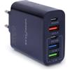 Goodyear Caricatore Telefono 220V 5 Porte: 3 USB + 2 USB-C, 65W, Caricabatterie da Muro per Smartphone, Tablet, Pc, Power Bank, ECC.