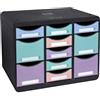 Exacompta - Rif. 3132796D - STORE-BOX multi - 1 unità con 7 cassetti sottili e 4 cassetti alti - Dimensioni esterne: Profondità 27 x larghezza 35,5 x altezza 27,1 cm - Formato orizzontale - Acquarello