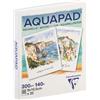 Clairefontaine 976073C Mini Blocco incollato Aquapad 9x10,5 cm 300 g - 20 fogli Carta per acquerello bianca a grana media fine
