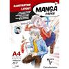 Clairefontaine 94042C Blocco collato carta Manga e Illustrazione - 50 Fogli di carta da Disegno Bianca extra liscia A4 21x29,7 cm 100g - Carta ideale per il Disegno con Pennarello ad Alcool