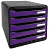 Exacompta 3097220D Cassettiera BIG-BOX PLUS IDERAMA, 5 cassetti aperti per formato fino a 24x32cm, Dimensioni (LxAxP) 27.8x27.1x34.7cm