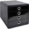 Exacompta 314438D Cassettiere, Nero/Argento, 34.7 x 27.8 x 26.7