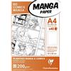 Clairefontaine 94045C Astuccio Manga e Multi-tecnica - 40 Fogli di carta da Disegno Bianca extra liscia A4 21x29,7 cm 200g - Carta stampata Graduazione semplice - Per Disegno a Pennarello ad Alcool