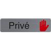 Exacompta - Ref. 67150E - 1 cartello adesivo per porta Private - Cartello murale stampato per segnaletica - Su tutti i supporti - Aspetto alluminio spazzolato - Dimensioni : 16,5 x 4,4 cm