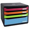 Exacompta 315798D BIG-BOX PLUS orizzonte IDERAMA 4 cassetti Nero/Arlecchino