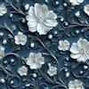 ReWallpaper Carta Da Parati Adesiva Floreale Vintage Blu Rotolo Adesivo per Mobili Armadio Fantasia Fiori Bianco Blu Carta Parati Autoadesiva Camera Da Letto Floreale 3d Effetto 44.5CMx3M
