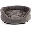 FERA Letto per cani ovale con cuscino 41x34x14 cm grigio