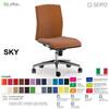 SEIPO SKY SK0013 Poltrona visitatore schienale basso Movimento sincronizzato "R4" senza braccioli SEIPO ECOPELLE D2
