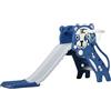 Scivolo per Bambini 18-36 Mesi con Canestro da Basket Laterale in PE, 133x60x70 cm, Blu e Grigio