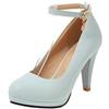 Lroey Reoly Décolleté Donna, Scarpe Tacco a Cono Eleganti Scarpe da Sposa Tacco Alto Punta Rotonda con Plateau con Cristalli, Numero 31-47