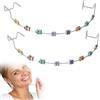 CNAFGBGG Bretelle con clip da 2 pezzi, sicure e colorate, in acciaio inossidabile, decorazione dei denti con fili metallici e legature ortodontiche.