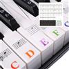 XHCTNB Adesivi Tastiera Pianoforte Colorati per 88 61 54 49 37 Tasti, Etichette Note Musicali Rimovibili in PVC per Principianti, Lettere Grandi per Imparare a Suonare Facilmente