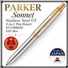 PARKER Sonnet Stainless Steel GT 3-in-1 Pen Matita S111306620 Confezione Regalo