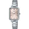 Casio LTP-V009D-4E - Orologio da donna rettangolare in acciaio inossidabile con quadrante rosa, oro, movimento al quarzo, Oro, Movimento al quarzo