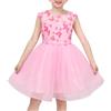 Sunny Fashion Vestito Bambina Fiore Blu con Cintura Nozze Festa Damigella d'Onore 4-12 Anni