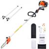 VEVOR Troncatrice a Gas per Alberi a 2 Tempi da 33 cc Troncatrice a Catena per Taglio con Barra di Taglio da 20,3 cm Tagliasiepi a Batteria con Serbatoio da 850 ml Estensibile da 2,04 m a 3,54 m
