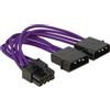 Delock Cavo di alimentazione Delock 8Pin EPS -> 2x 4Pin Molex 0.15m Textilmant [83703]