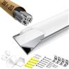 LASLUX 20× Profilo Angolare LED da 2M（Totale 40m）in Alluminio per Strisce LED, Canalina LED e Diffusore Opalescente, Max Striscia LED 10mm - Dimensioni 15.8 x 15.8mm
