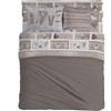 PENSIERI DELICATI Completo Letto Matrimoniale 100% Cotone, Completo Lenzuola Matrimoniali 180x200 Comprensivo di Lenzuolo sotto, sopra e 2 Federe, Made in Italy, Fantasia Shabby in Love Beige