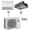 Mitsubishi Climatizzatore Condizionatore Mitsubishi Canalizzabile + Console R32 SEZ-M DA + MFZ-KT Dual Split Inverter 9000 + 9000 BTU con U.E. MXZ- 2F42VF Classe A+++/A++