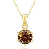 PAKORIO Collana solitaria moissanite rotonda classica elegante da donna, 1ct/2ct VVS1, placcata oro 14K, ipoallergenica, catena regolabile 40-45cm, anti-ossidazione, regalo
