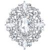 EVER FAITH Spilla Cristallo Banchetto Vintage Stile Vuoto-Fuori Floreale Spilla Nero Antico Argento-Fondo
