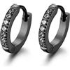 JewelryWe Gioielli 13MM Orecchini a Cerchio Rotondo da Uomo Donna con Zircone 4 Colori Regalo
