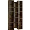 HOMCOM Libreria Moderna in Legno Alta 181 cm con 21 Scomparti e 10 Ripiani Regolabili, Marrone Rustico | Aosom Italy