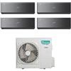 Hisense Condizionatore Quadri Split Hisense Energy Pro X Black 12+12+12+18 con 5AMW105U4RQC R-32 Wi-Fi Integrato