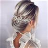 Joygoodta Fascia per capelli da sposa con strass, copricapo da sposa a forma di vite con capelli in rattan di perle di bianco, accessori per da per donna, argento