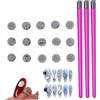 Obelunrp Set di penne per timbri per nail art, 3 penne per nail art con 15 testine in silicone sostituibili, strumenti di punteggiatura riutilizzabili per le donne, casa fai da te, 18 pezzi/set, decorazioni n